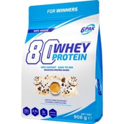 6PAK 80 WHEY PROTEIN 908g BIAŁKO WPC CAPPUCINO